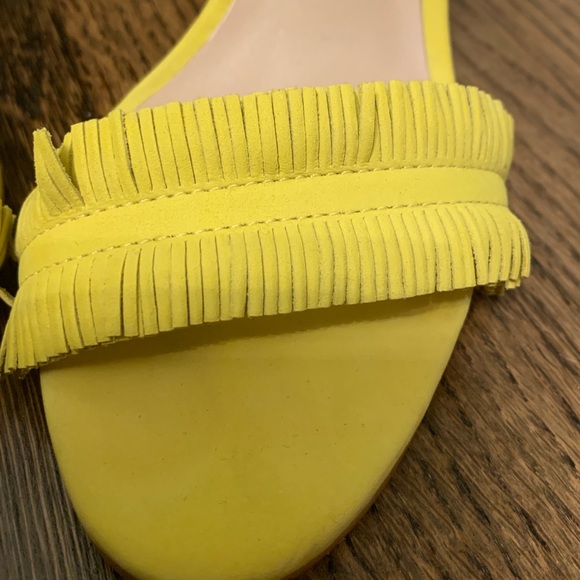 Yellow Fringe Ankle Strap Sandals - Picture 2 of 6